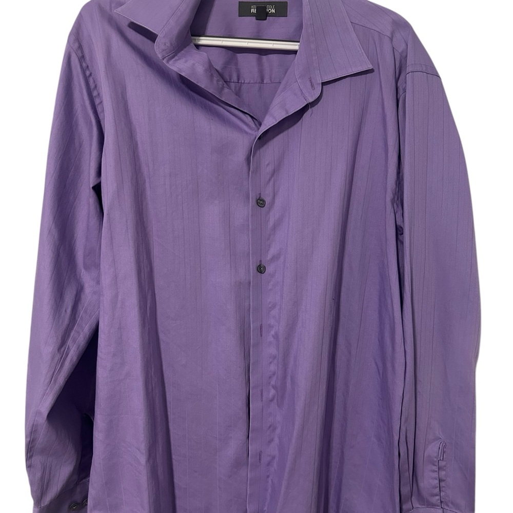 Men’s L Kenneth Cole Reaction Lavender Long Sleeve Button Up Shirt